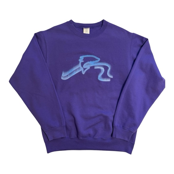 Dolphin Northern Lights Aurora Borealis Purple Graphic Crewneck Sweater Medium - Picture 9 of 9